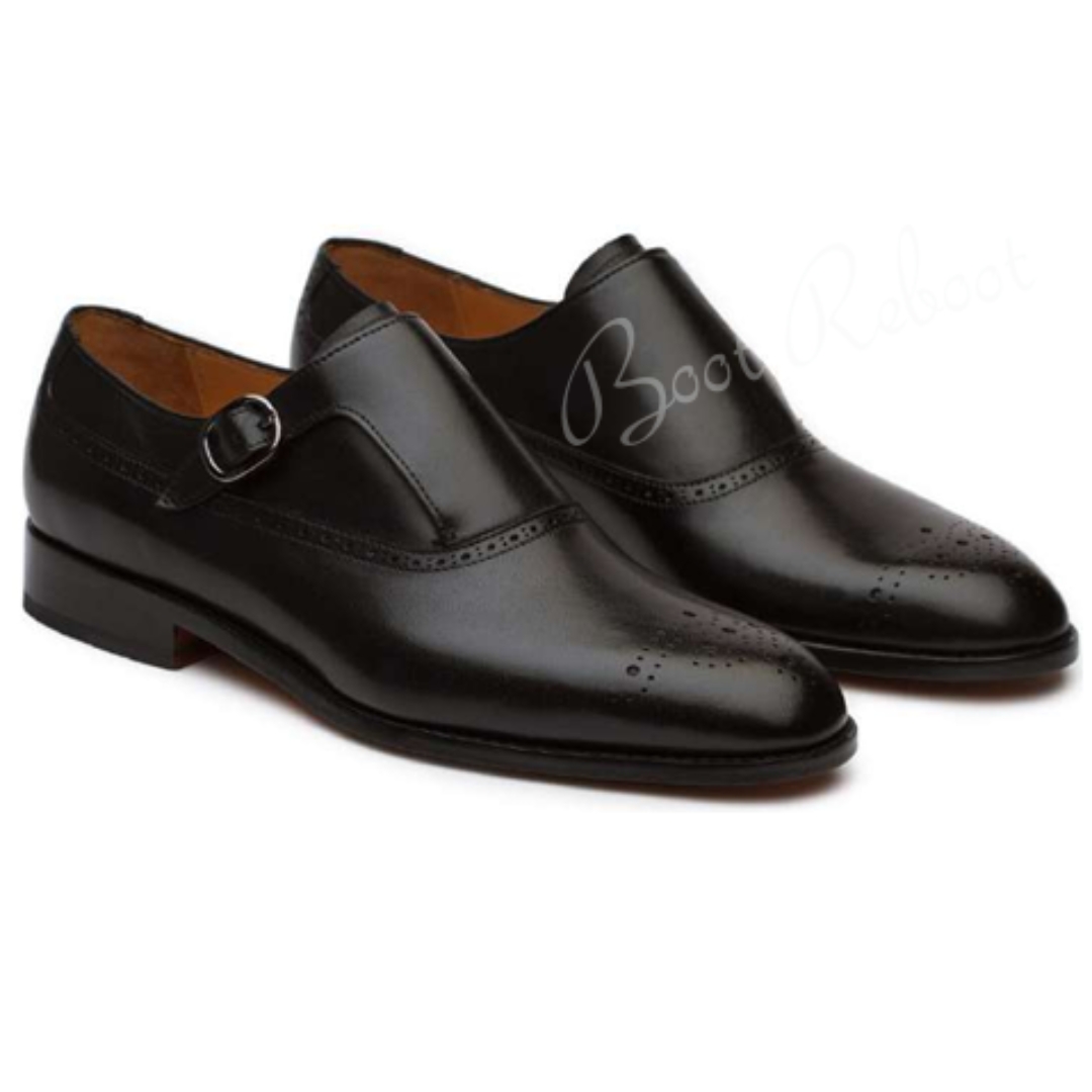 Leather Side Single Monks Shoes